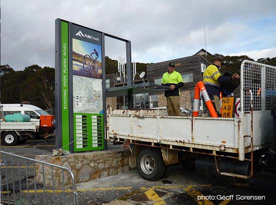 falls creek sign changeover