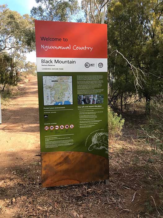 interpretive planning delivered innovative entry signage for the ACT Parks in 2017/18